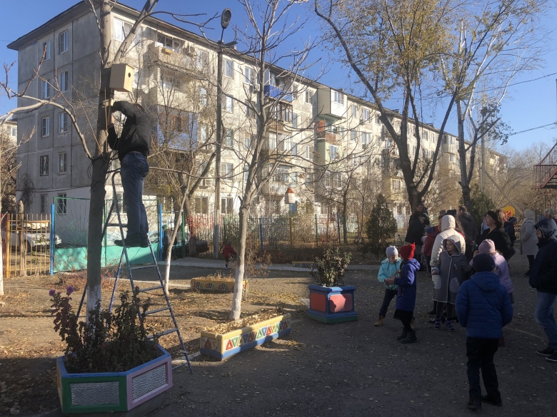 Установка скворечников и кормушек для птиц
