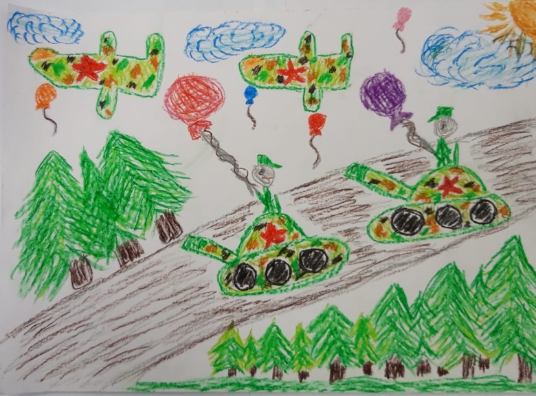 Конкурсный рисунок Матвея Рыжова, 5 лет (электроцех Сургутского ЗСК)