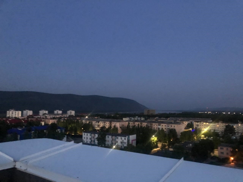Вид ночного Ленска с крыши дома газовиков (фотография Гульнары Аюповой)